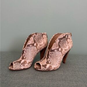 Vince Camuto Snakeskin Heeled Ankle Booties